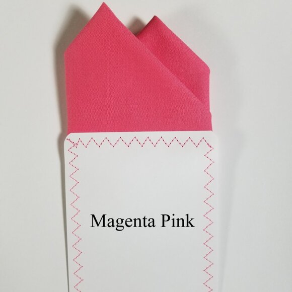 New - Magenta Pink Cotton Pre-Folded Pocket Square Handkerchief Insert - Picture 3 of 7